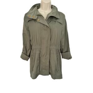Ciao Milano Tess Water Resistant Rain Jacket Anorak Size Small Olive Green XC!!!